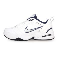 NIKE AIR MONARCH IV 男復古休閒運動鞋-老爹鞋 經典 皮革 白丈青銀