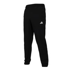 ADIDAS 男運動長褲-吸濕排汗 慢跑 訓練 休閒 黑白