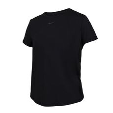 NIKE 女短袖T恤-運動 上衣 休閒 DRI-FIT 黑灰