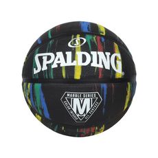 SPALDING 大理石系列-#7橡膠籃球#40648-訓練 運動 室內外 7號球 黑白藍綠紅