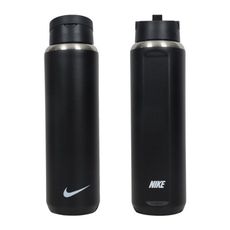 NIKE 吸管保冷瓶 24 OZ-慢跑 單車 登山 運動水壺 700ML 黑白