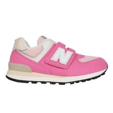 NEWBALANCE 女中童復古慢跑鞋-WIDE-574系列 N字鞋 寬楦 桃紅粉白