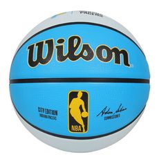 WILSON NBA城市系列24-25 溜馬-橡膠籃球 #7-室內外 7號球 天藍白黑黃