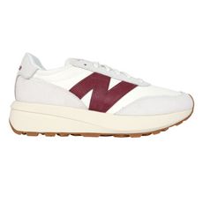 NEWBALANCE 女休閒運動鞋-370系列 慢跑 運動 休閒 NB 米白灰酒紅