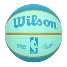 WILSON NBA城市系列-黃蜂-橡膠籃球 7號籃球-訓練 室外 室內 淺綠湖藍白