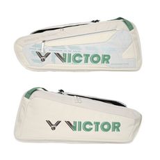 VICTOR 6支裝拍包-側背拍包袋 羽毛球 裝備袋 手提 手拿 勝利 米黃綠白