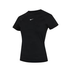 NIKE 女短袖T恤-DRI-FIT 休閒 慢跑 運動 上衣 黑白