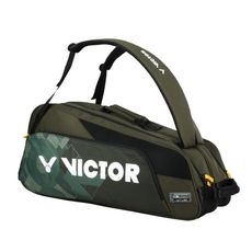 VICTOR 6支裝羽拍包-拍包袋 羽毛球 裝備袋 肩背包 後背包 雙肩包 羽球 勝利 深綠淺綠白