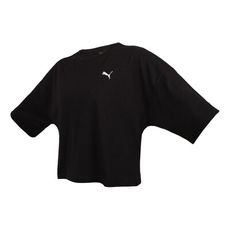 PUMA 女流行系列ESS寬鬆短版短袖T恤-歐規 休閒 上衣 黑白