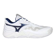 MIZUNO WAVE MOMENTUM ELITE 男排球鞋-運動 訓練 美津濃 白深藍銀