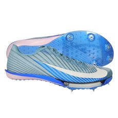 NIKE AIR ZOOM MAXFLY 2 CM 男女田徑氣墊釘鞋-短距離 莫蘭迪藍白