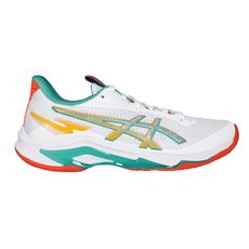 ASICS NETBURNER BALLISTIC FF 4 女排球鞋-訓練 白綠金橘紅
