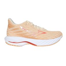 MIZUNO WAVE RIDER 28 女慢跑鞋-美津濃 運動 訓練 淺橘紅白