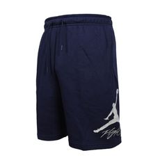 NIKE JORDAN 男運動短褲-五分褲 休閒 毛圈 慢跑 路跑 丈青白