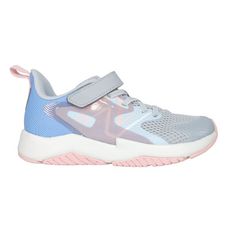 NEWBALANCE 女中童慢跑鞋-魔鬼氈-WIDE-N字鞋 NB 寬楦 淺灰藍白粉