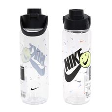 NIKE TR RECHARGE 大口徑水壺 24OZ-運動水壺 700ML 透明黑黃彩