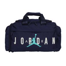 NIKE 大型旅行袋 JORDAN-側背包 裝備袋 手提包 肩背包 丈青白綠