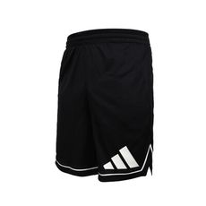 ADIDAS 男9吋運動短褲-慢跑 訓練 5分褲 黑白