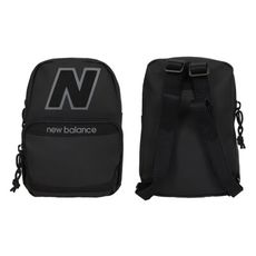 NEWBALANCE 迷你後背包-肩背包 隨身迷你包 黑灰