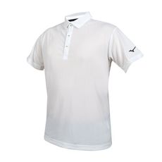 MIZUNO 男短袖POLO衫-吸濕排汗 抗UV 運動 上衣 休閒 白