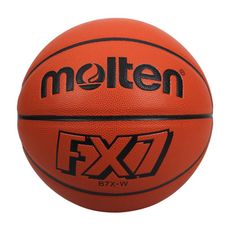 MOLTEN 8片貼合成皮籃球-平溝-7號球 室外 訓練 橘黑