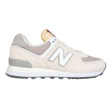 NEWBALANCE 男女休閒運動鞋-574系列 麂皮 慢跑 NB N字鞋 淺奶茶灰白