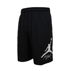 NIKE JORDAN 男運動短褲-五分褲 休閒 毛圈 慢跑 路跑 黑白
