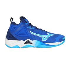 MIZUNO WAVE MOMENTUM 3 MID 男高筒排球鞋-美津濃 藍湖水藍白