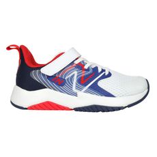 NEWBALANCE 男女中童慢跑鞋-魔鬼氈-WIDE-N字鞋 NB 寬楦 白深藍紅