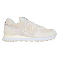 NEWBALANCE 女復古慢跑鞋-574系列 麂皮 慢跑 NB N字鞋 米白淺奶茶