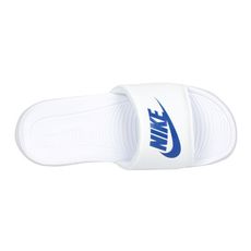 NIKE VICTORI ONE SLIDE 男運動拖鞋-海邊 戲水 游泳 白藍