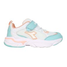 DIADORA 女中童生活時尚運動鞋-超寬楦-休閒 慢跑 白湖綠粉橘