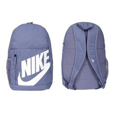 NIKE 大童後背包-附筆袋-雙肩包 肩背包 旅行包 靛灰白橘