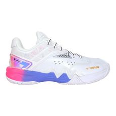VICTOR 男女羽球鞋-訓練 運動 羽毛球 U型楦 勝利 白靛紫粉金