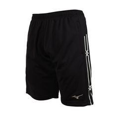 MIZUNO 男針織短褲-五分褲 慢跑 訓練 美津濃 黑淡綠