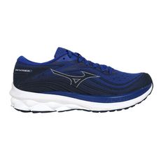 MIZUNO WAVE SKYRISE 5 男慢跑鞋-3E-超寬楦 丈青藍銀