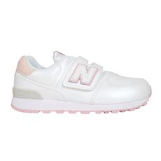 NEWBALANCE 男女中童復古慢跑鞋-WIDE-574系列 N字鞋 寬楦 白粉