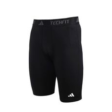 ADIDAS 男緊身短褲-運動 休閒 瑜珈 吸濕排汗 5分褲 黑白灰