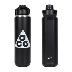 NIKE SS RECHARGE大口徑保冷瓶 24OZ-慢跑 自行車 水壺 黑白