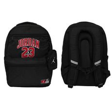 NIKE JORDAN SCHOOL雙肩後背包-附零錢包 肩背包 旅行包 黑紅白