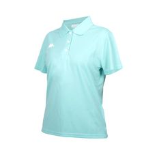KAPPA 女短袖POLO衫-台灣製 慢跑 高爾夫 網球 吸濕排汗 上衣 蒂芬綠白