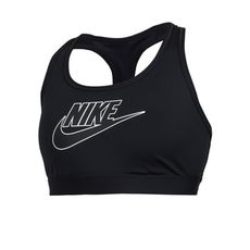 NIKE 女中度支撐運動內衣-DRI FIT 瑜珈 BRA 黑白