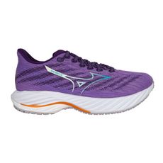 MIZUNO WAVE RIDER 28 2SW 女慢跑鞋-4E-超寬楦 紫綠