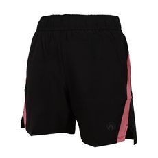 FIRESTAR 女四面彈跑步短褲-5分褲 慢跑 訓練 休閒 黑粉