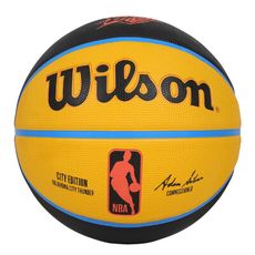 WILSON NBA城市系列24-25 雷霆-橡膠籃球 #7-室內外 7號球 黃黑藍紅