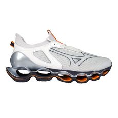 MIZUNO WAVE PROPHECY 14 男慢跑鞋-運動 路跑 美津濃 淺灰黑白橘