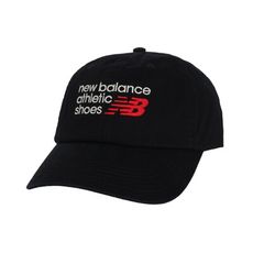 NEWBALANCE 運動帽-純棉 防曬 遮陽 鴨舌帽 運動 帽子 NB 黑白紅