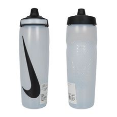 NIKE REFUEL 瓶蓋擠壓水壺 24 OZ-慢跑 登山 單車 霧白黑