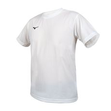 MIZUNO 男短袖圓領T恤-吸濕排汗 抗UV 運動 上衣 休閒 白黑