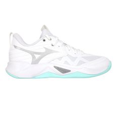 MIZUNO WAVE MOMENTUM PRO 女排球鞋-訓練 排球 白銀薄荷綠